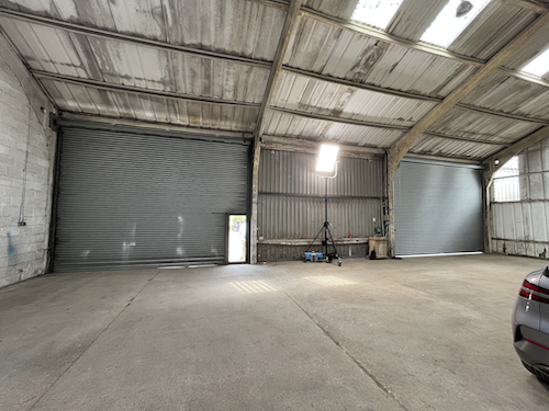 Lighting rig in an empty industrial unit